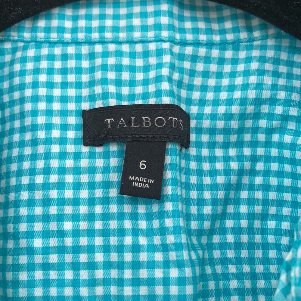 Talbots Gingham Check Pattern Button Down Dress -… - image 5